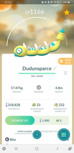 Non shiny dudunsparce - 👍non,